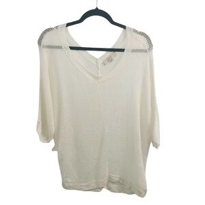 LOFT White Loose Knit Sweater Size M